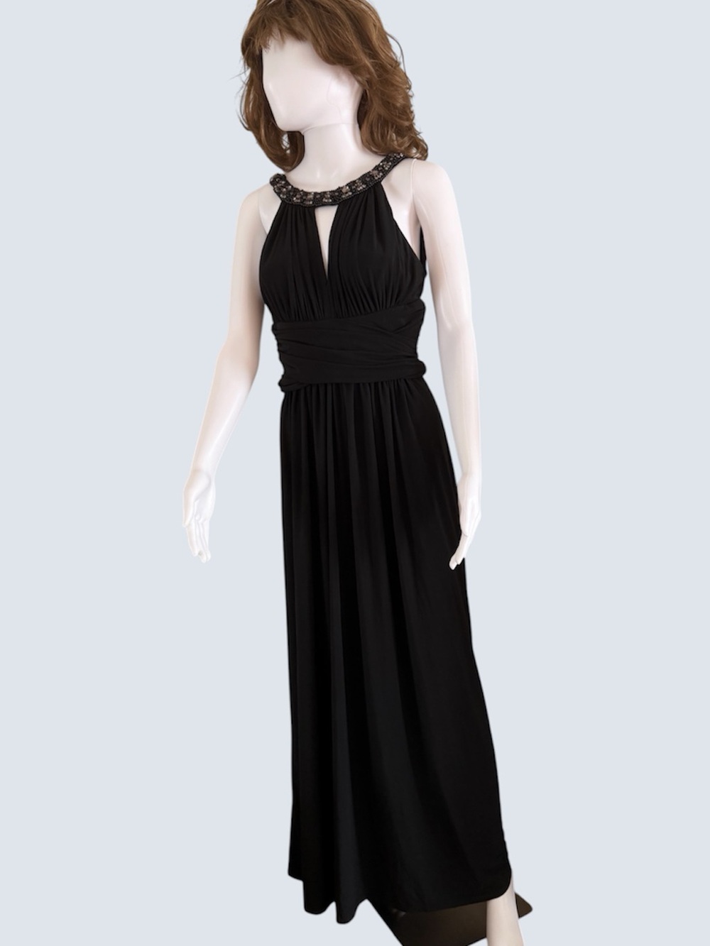 Eliza J | Dresses | Eliza J Black Embellished Halter Maxi Dress Evening Gown Size 6